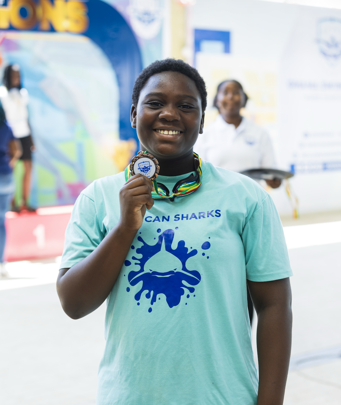 African Sharks Swim Team celebrating